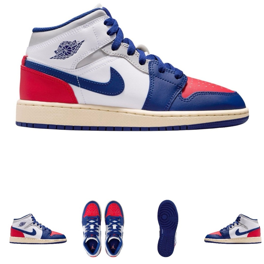 Nike Jordan 1 Mid White Blue Red Mid BNIB!